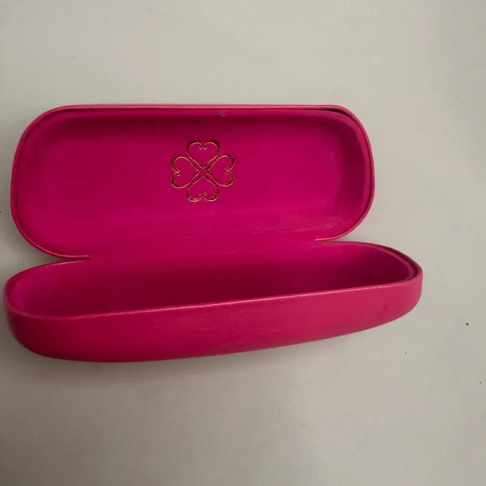 CANDIE'S Pink Sunglasses Eye Glasses Glass Hard Case Gold Lettering - EUC-